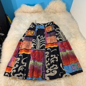 Vintage Dorothy Schoelen Patchwork Abstract Skirt Size 42